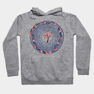 Hearts, spiral with tree Hoodie